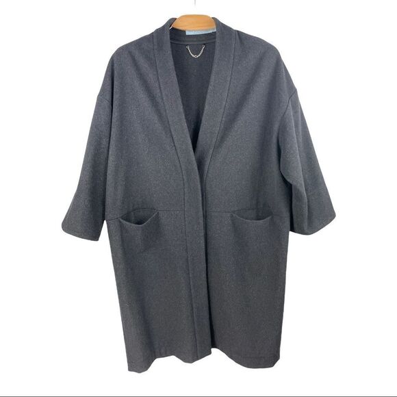 AYRTIGHT Charcoal Wool Blend Cocoon Coat Size S - Picture 2 of 8